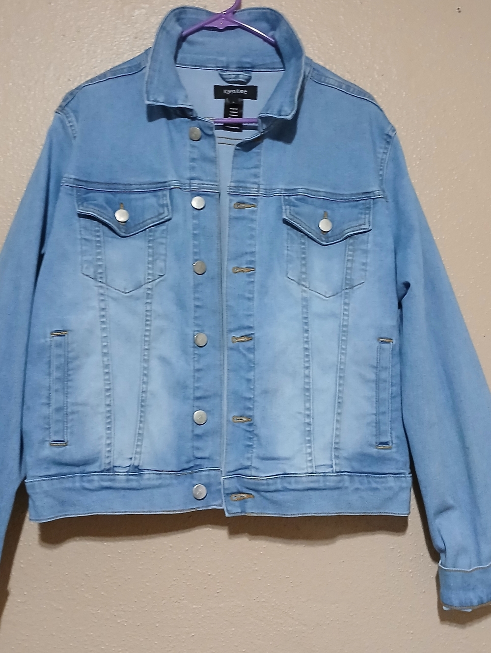 Blue denim fitted-style jacket